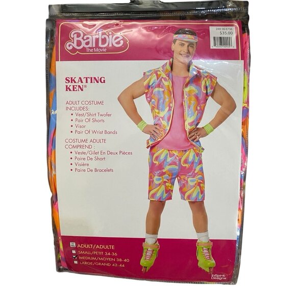 Barbie The Movie Adult Skating Ken Halloween Costume M Medium 8-10 Cosplay - Picture 1 of 3